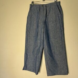 Linen blend women’s capris pants blue villager by Liz Claiborne co S